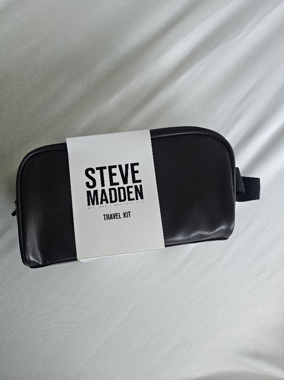 NWT Steve Madden Men's Brown Leather Travel Kit Toiletry Bag Doppler